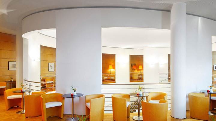 Orange And White Interior in Resturant